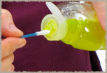 Algodón con detergente liquido